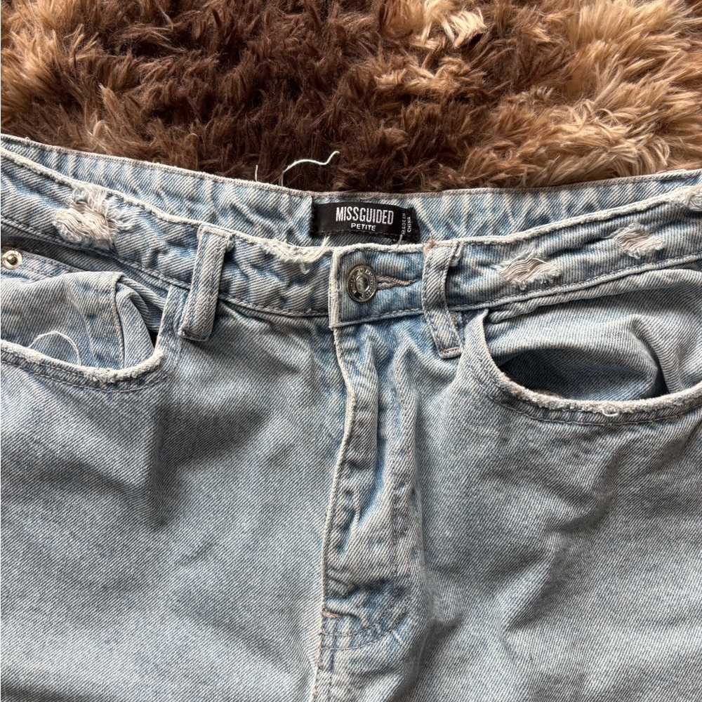 Missguided Light Blue Distressed Jeans